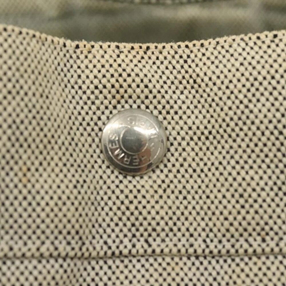HERMES New Fourre Tout MM Hand Bag Canvas Gray Silver Auth bs27031 - Picture 10 of 16